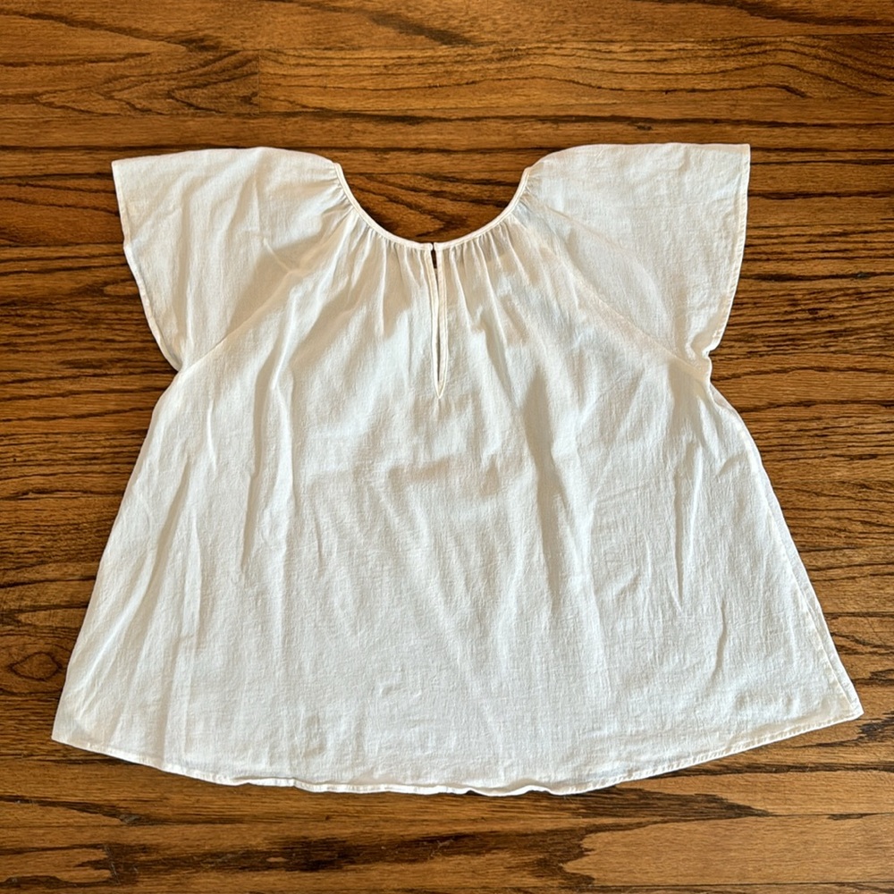 & Other Stories Cotton Gauze Flutter Sleeve Top - Picture 2 of 3